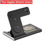 Kolm &uuml;hes juhtmevaba laadija aluspadi Samsung S22 S21 Galaxy Watchi 5 4 aktiivsele nupule iPhone 15 14 13 12 11 kiirlaadimisdoki jaamale For Apple Watch must