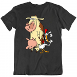 Cow Chicken Animals Tee multifilm Super Cow Funny Animation Tv T-s&auml;rgid S