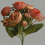 4 kimpu 28 cm lumehelbe teeroos Kunstlillede kimp Lillede ornament Lilleseade Lilleseade Kodu pulmakaunistuseks oranž