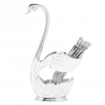 Kohvi magustoidu lusikakomplekt Euroopa stiilis elegantne luige-puuviljak&uuml;hvlihoidja dekoratiivne lauan&otilde;u 6 X Spoon