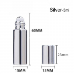 5 ml 10 ml Essential Gold Silver Black roostevabast terasest rullpalliga massaaži silma&uuml;mbruskreem parf&uuml;&uuml;mi taast&auml;idetav t&uuml;hi pudelikonteiner