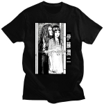 Jaapani anime Junji Ito l&uuml;hikeste varrukatega T-s&auml;rk Harajuku Unisex/naiste vabaaja T-s&auml;rk Unisex Creative Style T-s&auml;rk puuvillane Oversize L