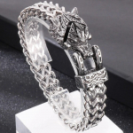 P&otilde;hjamaade viikingite ehted Madu &ouml;&ouml;kull hundipeaga k&auml;ev&otilde;ru meestele, tahke roostevabast terasest 12 mm v&otilde;rgusilma kett Meeste k&auml;ev&otilde;rud lahedad kingitused 23cm