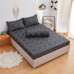 100% pestud puuvillast sobitatud lina elastne lint voodilina higi neelav hingav voodipesu kattemadrats 2 padjap&uuml;&uuml;riga 90 X 200cm 3PCS