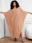 EDOLYNSA khakiv&auml;rvi naiste r&uuml;&uuml; Kaftan kaftan &uuml;lisuur majakleit Boho peokleit naistele Batwing Sleeve Homewear kate Q1306 One Size mitmev&auml;rviline