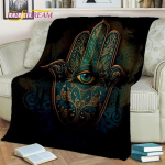 Evil Eye, Eye of Horus, Nazar Tree of Life tekk, Pehme tekk koduse magamistoa voodi diivani pikniku reisikatte tekk lastele 75x90cm