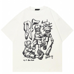 2024 Streetwear Cartoon Graphic Unisex T-s&auml;rk S valge
