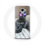 &Uuml;mbris lillade prillidega Samsung Galaxy A8 2018 kassile