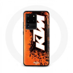 Valge oranži taustaga &uuml;mbris Samsung Galaxy S20 Ultra KTM Logo jaoks