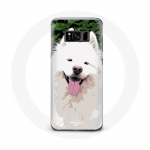 &Uuml;mbris Samsung Galaxy S8 Plus valge samojeedi koera t&otilde;ule