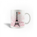 Mug en C&eacute;ramique Je t'aime La tour Eiffel Paris France Coeurs Rouges
