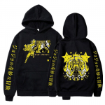 Jaapani Anime Jojo Bizarre Adventure Meeste Kapuutsikas Manga Killer Queen Graafilise Prindiga Kapuutsikad Mood Vabaaja Gooti &Uuml;legabariidiline Dressipluus 4XL must