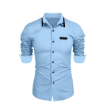 Meeste top kevad-s&uuml;gis vabaaja &auml;ris&auml;rk Valge must Sinine lahtised klassikalised s&auml;rgid rev&auml;&auml;rikaelusega pikkade varrukatega s&auml;rgid S helesinine v&auml;rv