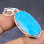 Natural Santa Rosa Turquoise Gemstone 925 Steling Silver Pendant 1.85 v4y75