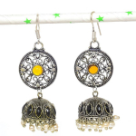 Natural Indian Look Jhumki Gemstone 925 Sterling Silver Earring 2.76 d1c45