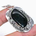 Natural Green Sunstone Gemstone Handmade 925 Sterling Silver Pendant 2.21 s2r63