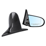 2 tk manuaalselt reguleeritav auto ukse tiiva tahavaatepeegli k&uuml;ljekate Honda Civic 4D sedaanile 1996 - 2000 Glossy Black