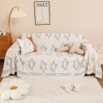 Puuvillane linane diivanikatte tr&uuml;kkimine T&auml;iskaane 4-hooajaline universaalne diivanikate Kassi kriimustusvastane Diivanir&auml;tik Libisemisvastane diivanir&auml;tik 180x130cm 1pcs