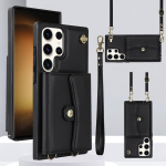 Luksuslik nahast crossbody naiste 4 kaardipesa hoidja telefoni tagakaas &uuml;mbris iPhone'i seeriale/Samsungi seeriale iPhone 12/12 Pro punane