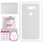 apgo Protective Skin Sticker for the back compatible with LG V30S ThinQ, Wrap Film, Foil, Vinyl - Pattern Transparent Carbon
