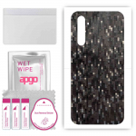 apgo Protective Skin Sticker for the back compatible with Realme 6 Pro, Wrap Film, Foil, Vinyl - Pattern Carbon Black Pixel
