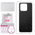 apgo Protective Skin Sticker for the back compatible with Xiaomi Redmi 10C, Wrap Film, Foil, Vinyl - Pattern Black Honeycomb