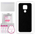 apgo Protective Skin Sticker for the back compatible with Motorola Moto G9 Play, Wrap Film, Foil, Vinyl - Pattern Matte Black