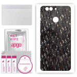 apgo Protective Skin Sticker for the back compatible with Huawei nova 2 plus, Wrap Film, Foil, Vinyl - Pattern Carbon Black Pixel