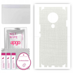 apgo Protective Skin Sticker for the back+sides compatible with Tecno Spark 6, Full Wrap Film, Foil, Vinyl - Pattern White Fabric