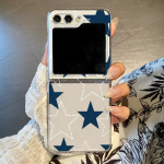 Samsung Z Flip6 Flip5 Flip4 Flip3 Star muster 2 tk kokkupandav l&auml;bipaistev arvuti k&otilde;va &otilde;huke p&otilde;rutuskindel korpuse kate Samsung Z Flip5 must