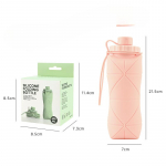 Kerge toidukvaliteediga spordipudel, silikoonist kokkupandav veetass, kaasaskantav reisiveepudel, suure mahutavusega teleskoopne veetass 600ml