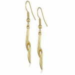 24 Karat Gold Plated twisted leaf drop earring