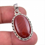 Looduslik Punane Jaspis Kivi 925 Prooviga Tahke Sterling H&otilde;be Ehted Ripats 1,50 f3w34