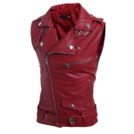 Meeste &uuml;likond, vest, must rev&auml;&auml;rkrae, t&otilde;mblukk L&uuml;hike nahast mood vabaaja vest, punk-stiilis Gilet meeste jaoks Steampunk r&otilde;ivad XXL