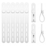 10 tk Silikoonist Kaablihaldusorganisaator Organisaator Sidemed Korduvkasutatavad N&ouml;&ouml;r Elastne K&otilde;rge Kadumiskindlusega Reguleeritav Pehme Kumm valge