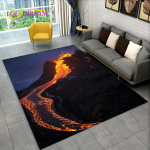 3D Volcano Lava Magma ala suur vaip, vaipvaip elutoa diivani uksemattide kaunistamiseks, Kid Play libisemiskindel p&otilde;randamatt 40x60cm(15x23in)