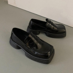 Paksu tallaga k&auml;snkoogist mokassiinid naistele, ni&scaron;&scaron;, hingavad, kevad-suvised, prantsuse Mary Jane kingad, valged, briti stiilis, kandilise ninaga, v&auml;ikesed nahkkingad 39 valge