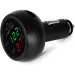Auto sigaretis&uuml;&uuml;taja pesa Auto voltmeeter 3-in-1 12-24 V voltmeeter termomeeter USB autolaadija auto veokile 7.5*4.8*4.8cm roheline/punane