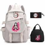 3 tk/komplekt Anime Demon Slayer Seljakott L&otilde;unakotiga T&uuml;drukule Poisile Teismelisele Raamatukott Koolikott Meestele Naistele Vabaaja Reiskott Mochila