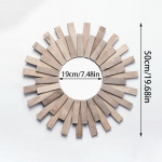 Puidust seinale kinnitatav dekoratiivpeegel Seina dekoratiivne &uuml;mmargune peegel