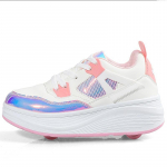 Laste neljarattalised rulluisud eemaldatavad lamedad spordijalatsid T&uuml;drukutele roosad rulluisud spordijalatsid roosad tossud 28 roosa