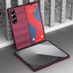 KEYSION L&ouml;&ouml;gikindel &uuml;mbris Samsung Z Fold 6 5 4 3 5G libisemisvastase k&otilde;vast plastist telefoni tagakaas Galaxy Z Fold 3 4 5 6 5G jaoks for Galaxy Z Fold 3 veinipunane v&auml;rv