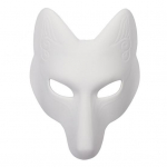Cosplay Fox Masque elastse ribaga &uuml;hev&auml;rviline DIY maalimine karnevali pidu ballil maskeraad Halloweeni kost&uuml;&uuml;m looma kujuga n&auml;opadi valge
