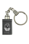Keeshond, Dutch Barge Dog, Smiling Dutchman, - Crystal key ring with dog photo, illuminated key ring, unique gift by Art-Dog brand