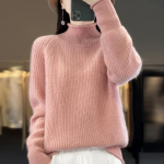 Naiste ka&scaron;miir kampsun Qinghe ka&scaron;miir 30% ka&scaron;miir 70% vill s&uuml;gis-talvine ka&scaron;miir paks pullover pehme ja soe XXL roosa