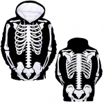 Halloweeni hirmutav Skelett Pealuu Hoodid 3D Prinditud Mees Naiste Vabaajar&otilde;ivad Hoodie Pullovers Kapuutsiga dressipluusid Lasteriided S