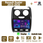 Android Carplay Autoraadio Renault Duster 2015-2020 jaoks Multimeediam&auml;ngija Peaseade Stereo GPS-navigatsioon BT WIFI 4+64GB 2+32GB