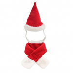 Lemmiklooma j&otilde;ulukost&uuml;&uuml;mide komplekt Pehme soe kassi koertele reguleeritav salliga m&uuml;ts j&otilde;ulupeoks C Christmas Hat and Scarf L