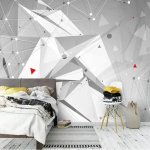 Taustapilt P&otilde;hjala Kaasaegne Lihtne Geomeetriline Abstraktne 3D Stereo seinamaaling Elutoa Teler Diivan Magamistoa Seinapilt 200 cm(W) x 140 cm(H)