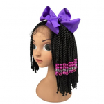 Lastele m&otilde;eldud Aafrika hobusesaba parukas v&auml;rviliste helmestega erksad dekoratiivsed k&otilde;rge temperatuuriga traadist juuksekaunistusega parukas t&uuml;drukutele sinine
